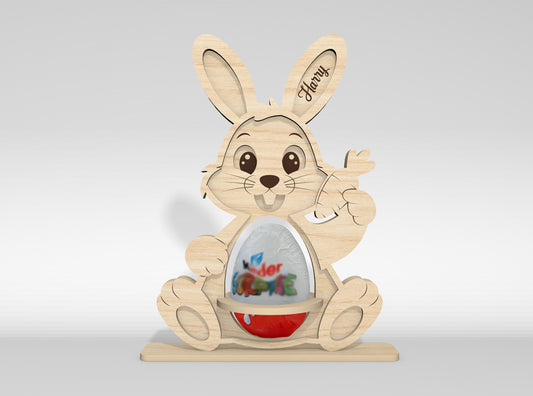 Easter Bunny Kinder Egg Holder SVG 12 Designs Laser Cut for LightBurn and xTool