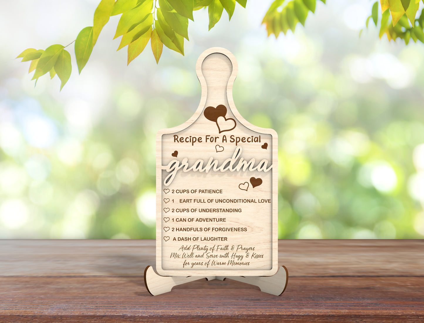 Mom Grandma Recipe Cutting Board Sign SVG for LightBurn and xTool