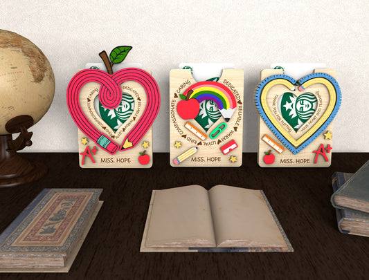 Teacher Gift Card Holder SVG Bundle for xTool and Glowforge