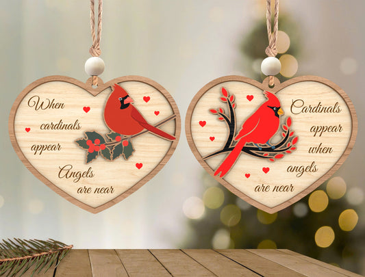 Cardinal Heart Ornament SVG Bundle for Glowforge and xTool