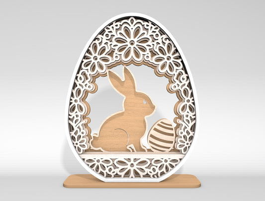 Multilayer Easter Egg Table Decor SVG Bundle 6 Designs for Glowforge and xTool