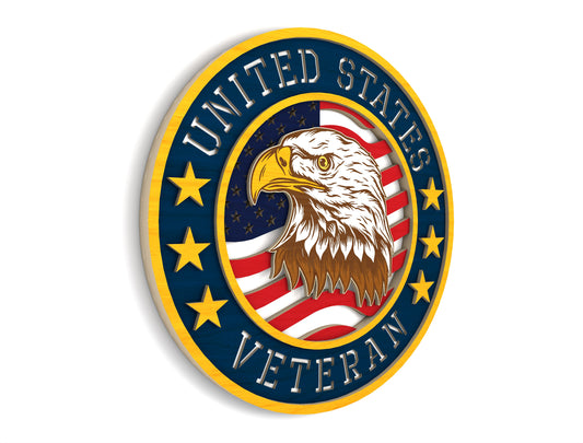United States Veteran Eagle Sign SVG for Glowforge and LightBurn