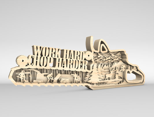 Chainsaw Woodworking Sign SVG Laser Cut File for LightBurn and xTool