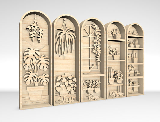 Layered Botanical Arch Panel SVG Bundle for xTool and Glowforge