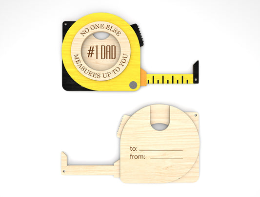Dad Tape Measure Gift Card Holder SVG Laser Cut File for xTool and LightBurn