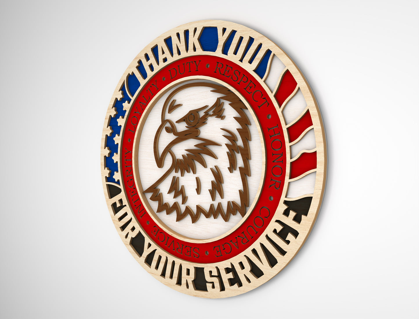 Thank You Veterans Eagle Sign SVG Laser Cut File for xTool