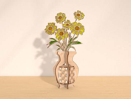 Daisy Lantern SVG Candle Holder Laser Cut File for xTool and Glowforge
