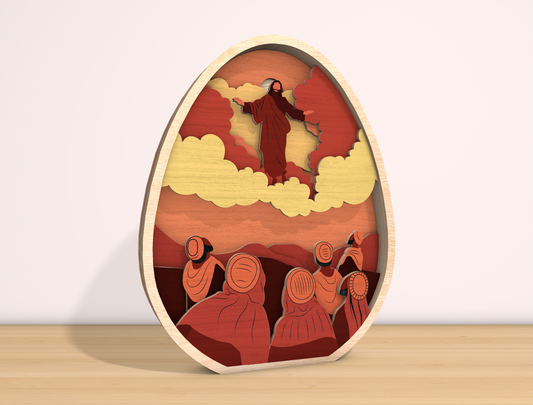 Multilayer Jesus Ascension SVG Christian Heaven Easter for LightBurn