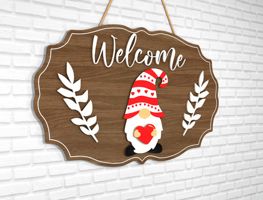 Interchangeable Gnome Door Sign SVG for Glowforge xTool Laser Cut File