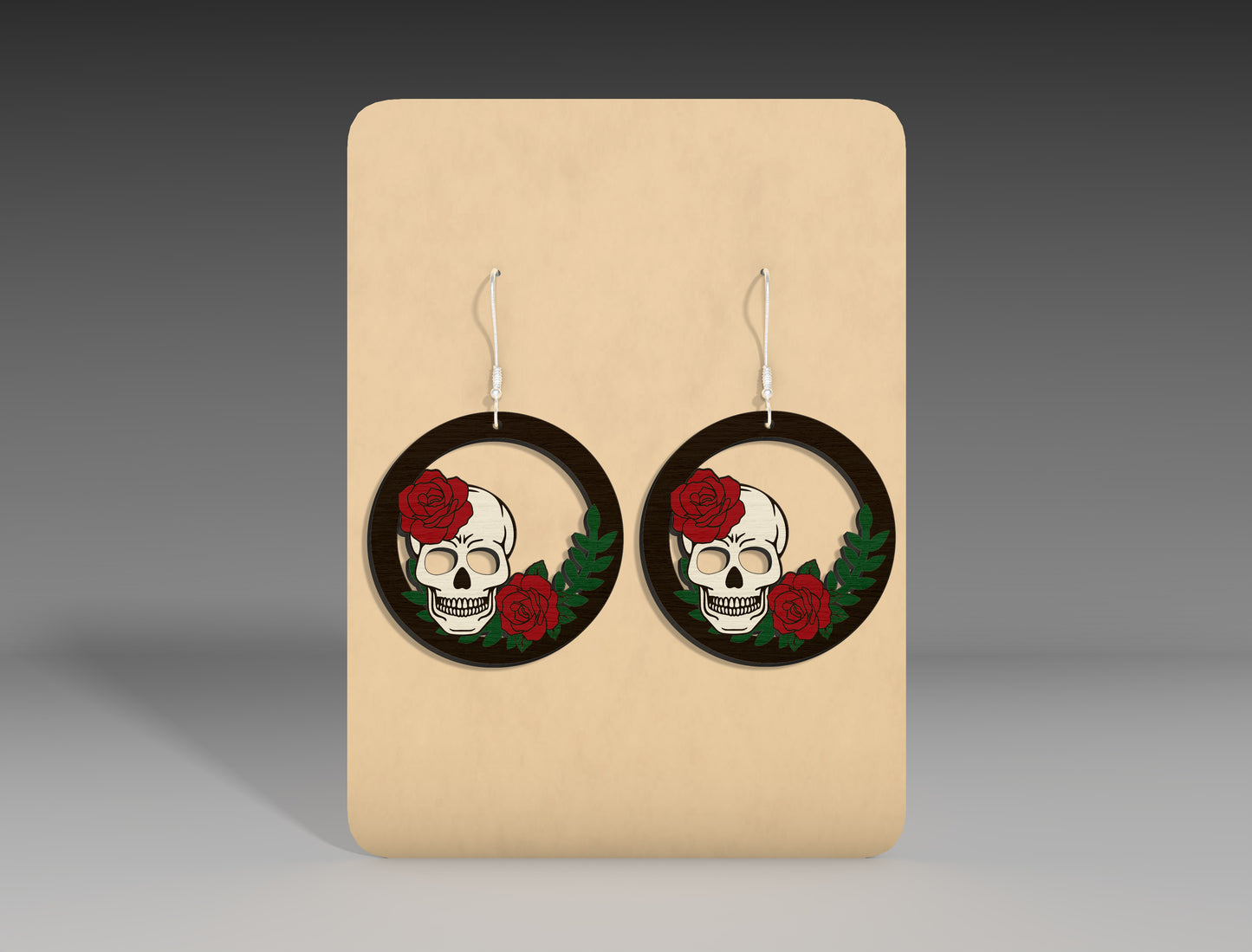 Halloween Skull Mushroom Earrings SVG Bundle 3 Designs for Glowforge xTool LightBurn