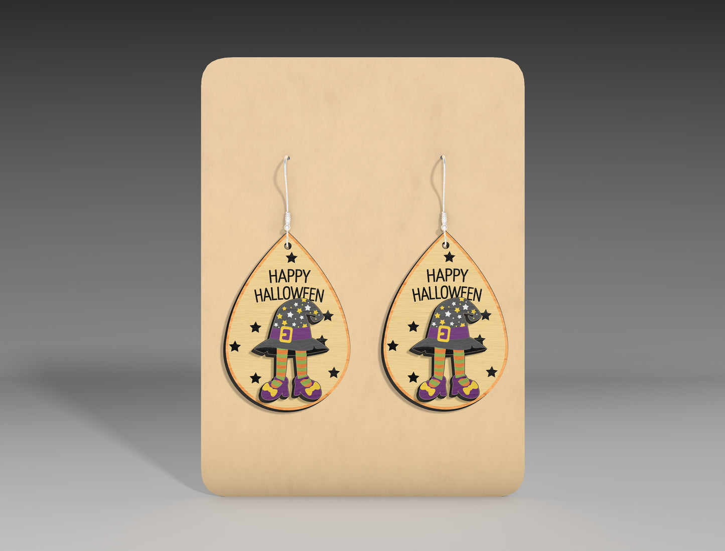 Halloween Witch Boots Teardrop Earrings SVG Bundle 3 Designs for Glowforge LightBurn