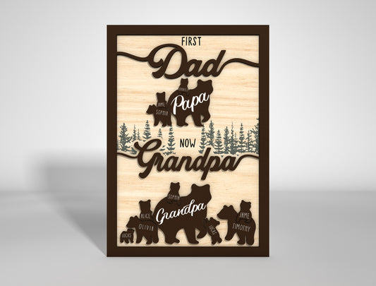 Papa Bear Family Sign SVG Laser Cut File for Glowforge and LightBurn