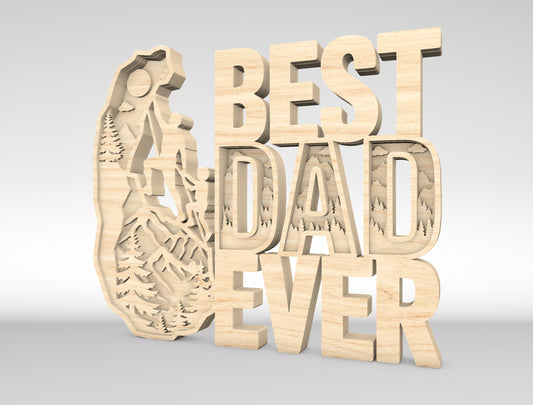 Best Dad Ever Hiking Sign SVG Laser Cut File for xTool and LightBurn