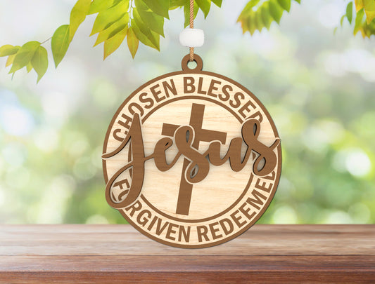 "Pray On It Pray Over It" Christian Ornament SVG for Glowforge and xTool