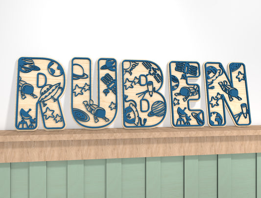 Space Name Sign SVG for Glowforge and xTool Laser Cut File
