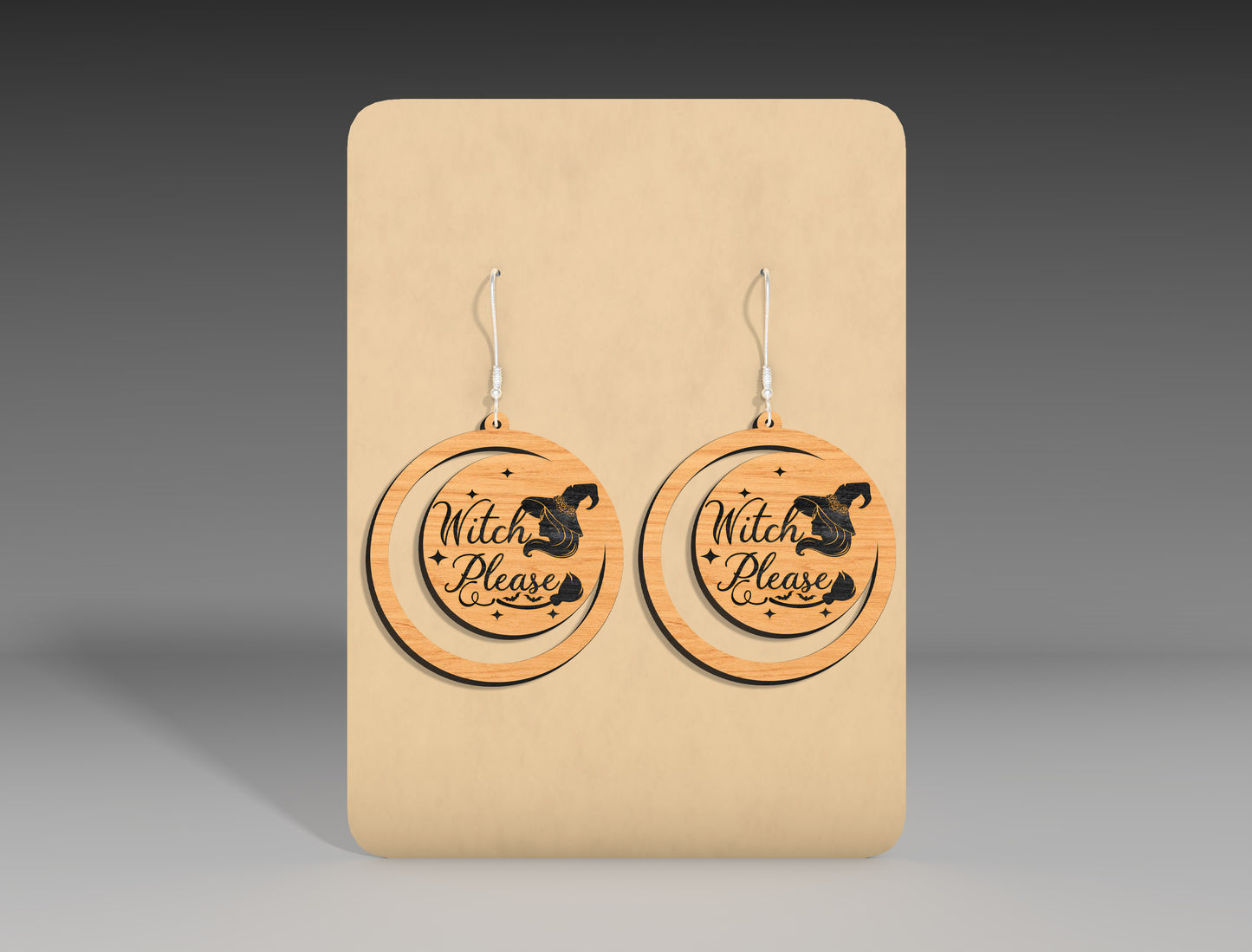 Halloween Witch Moon Earrings SVG Bundle 3 Designs for LightBurn Glowforge xTool