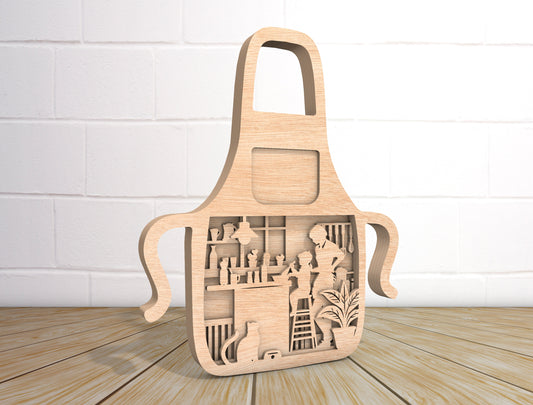 Mom Kitchen Apron Sign SVG Mother's Day Kitchen Decor for LightBurn