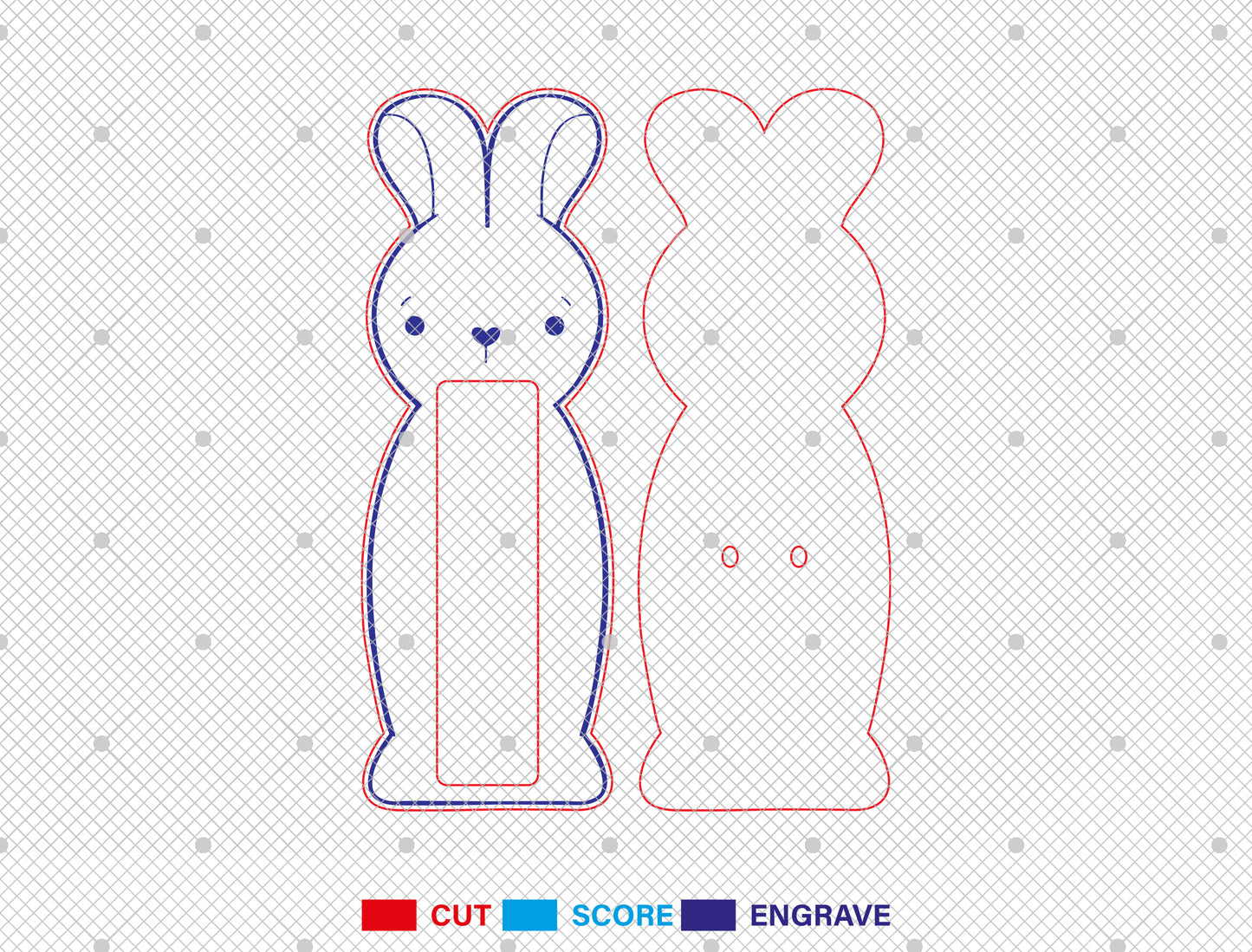 Easter Bunny Chocolate Holder SVG Bundle Candy Bar for Glowforge and xTool