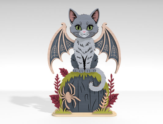Halloween Cat Tabletop Decor SVG Bundle Laser Cut Files for Glowforge