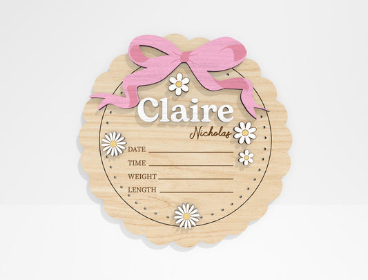 Baby Birth Announcement Sign SVG File for Glowforge and xTool