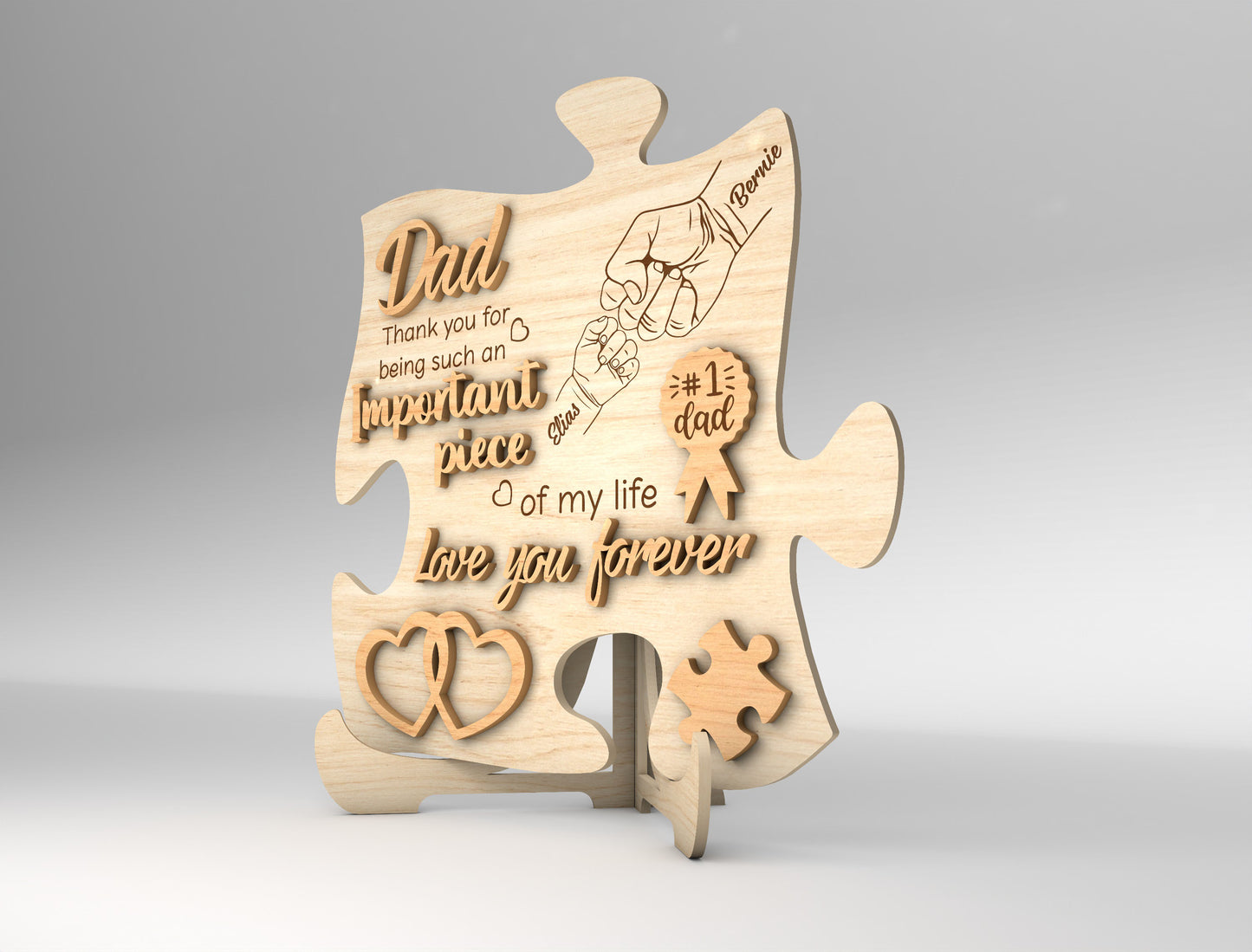 Dad Puzzle Piece Sign SVG for Glowforge and xTool