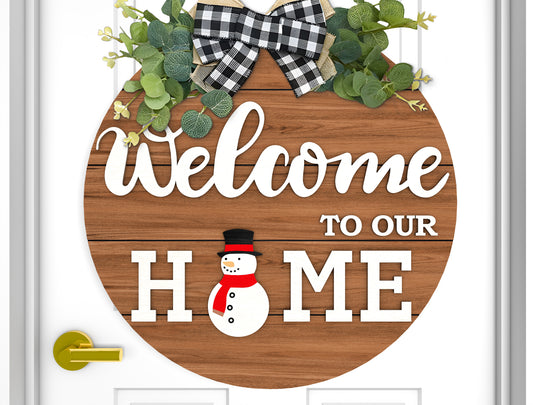 Interchangeable Welcome Door Sign SVG Bundle Laser Cut File