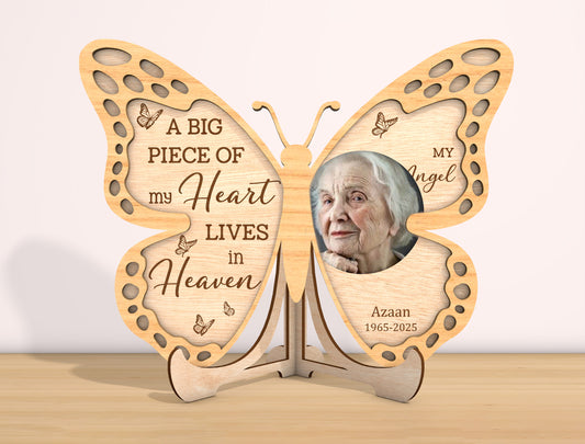 Butterfly Memorial Photo SVG Laser Cut File for LightBurn