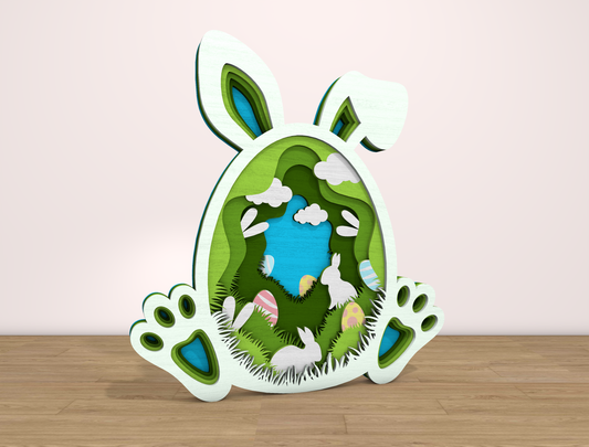 Easter Bunny Multilayer Landscape SVG Layered Scene for xTool and LightBurn