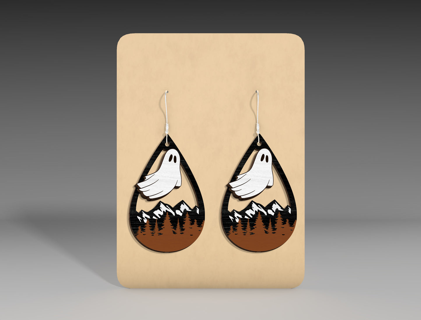 Halloween Mountain Ghost Earrings SVG Bundle 3 Designs for xTool Glowforge LightBurn