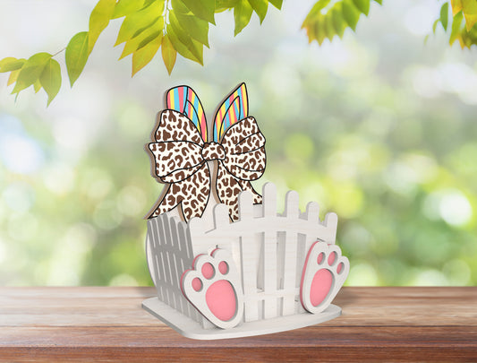 Easter Bunny Basket Holder SVG Bunny Egg Wooden for Glowforge and xTool