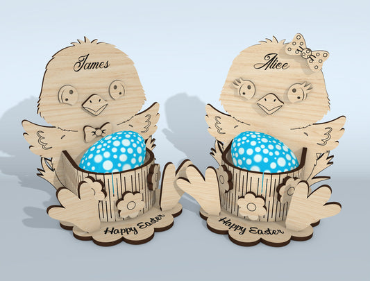 Easter Bunny Egg Holder SVG Bundle 10 Designs for LightBurn and xTool
