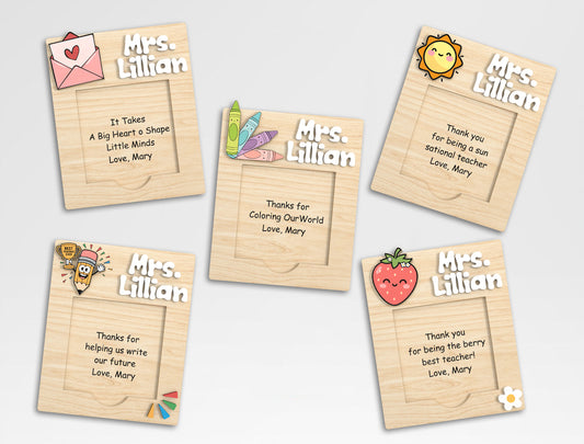 Personalized Teacher Sticky Note Holder SVG Bundle Laser Cut File for Glowforge and xTool