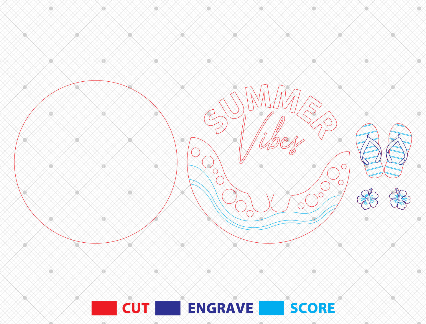 “Summer Vibes” Beach Door Sign SVG for Glowforge and LightBurn
