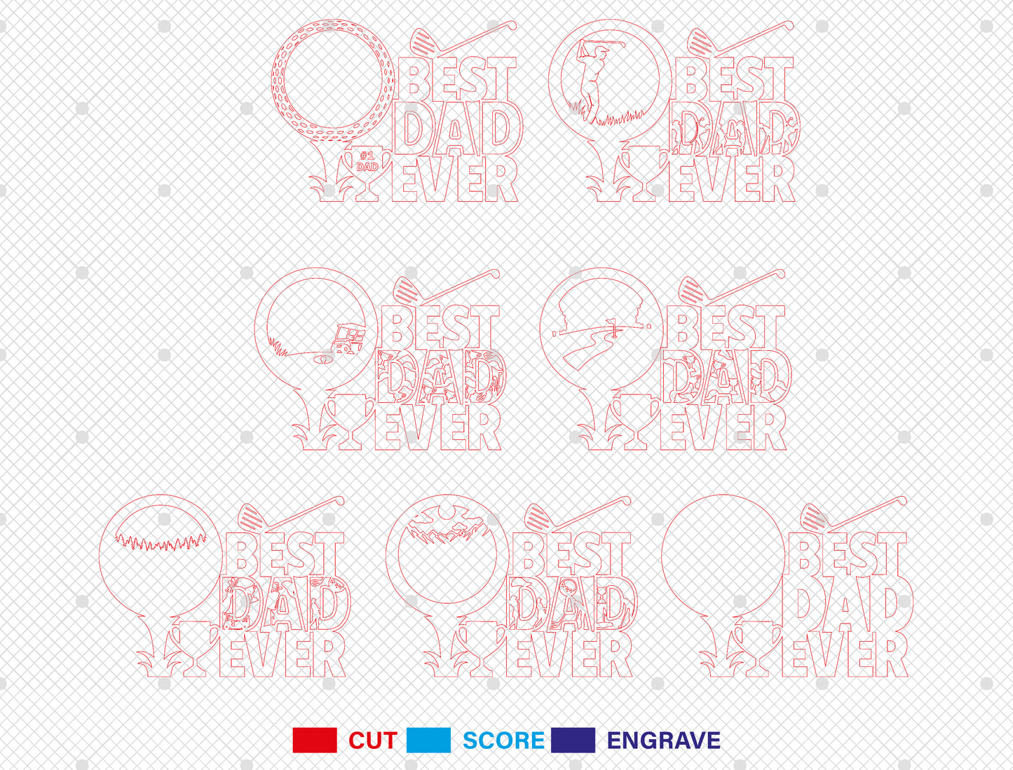 Best Dad Ever Golf Sign SVG Laser Cut File for xTool and LightBurn