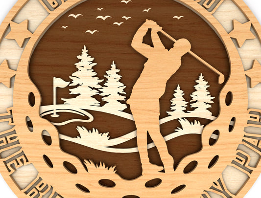 "Best Dad By Par" Golf Sign SVG Laser Cut File for Glowforge and xTool