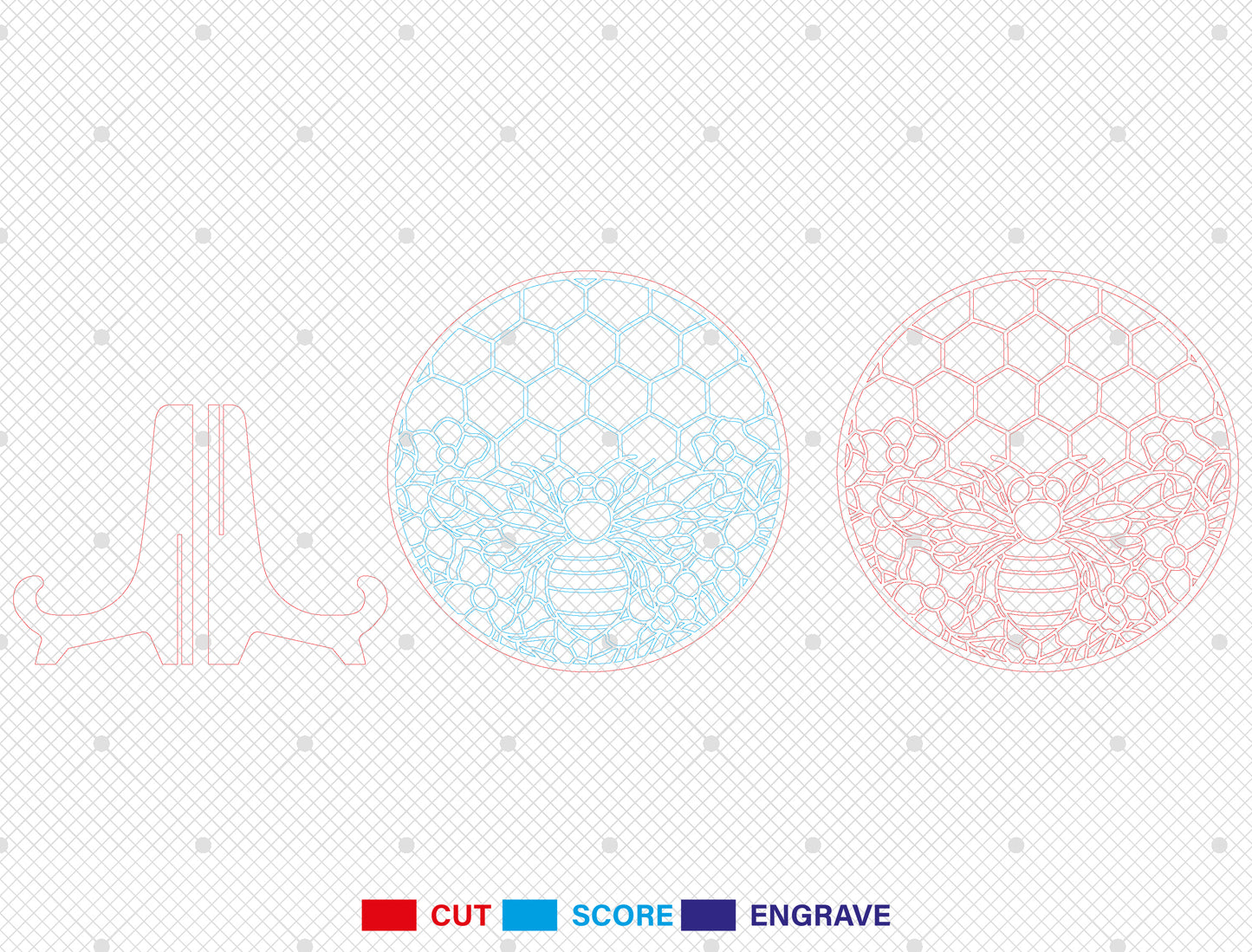 Custom Name Bee Honeycomb Sign SVG for Glowforge and LightBurn