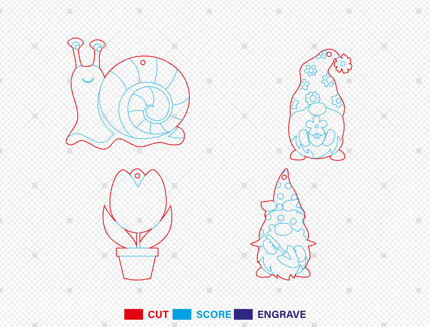 Easter Earrings SVG Bunny Butterfly Bee 12 Designs for Glowforge and xTool