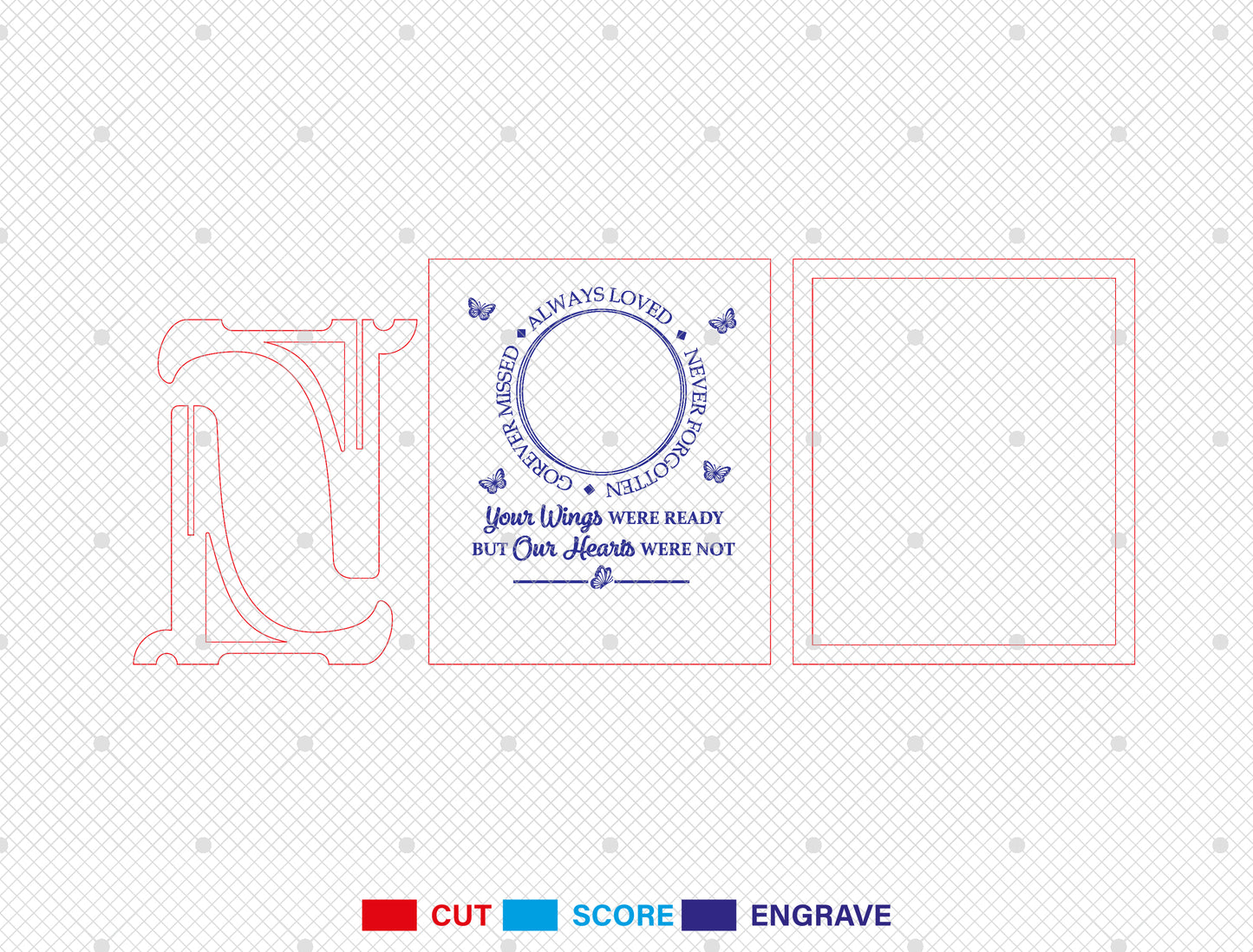 Memorial Photo Frame Tabletop SVG Laser Cut File for Glowforge, xTool, or LightBurn