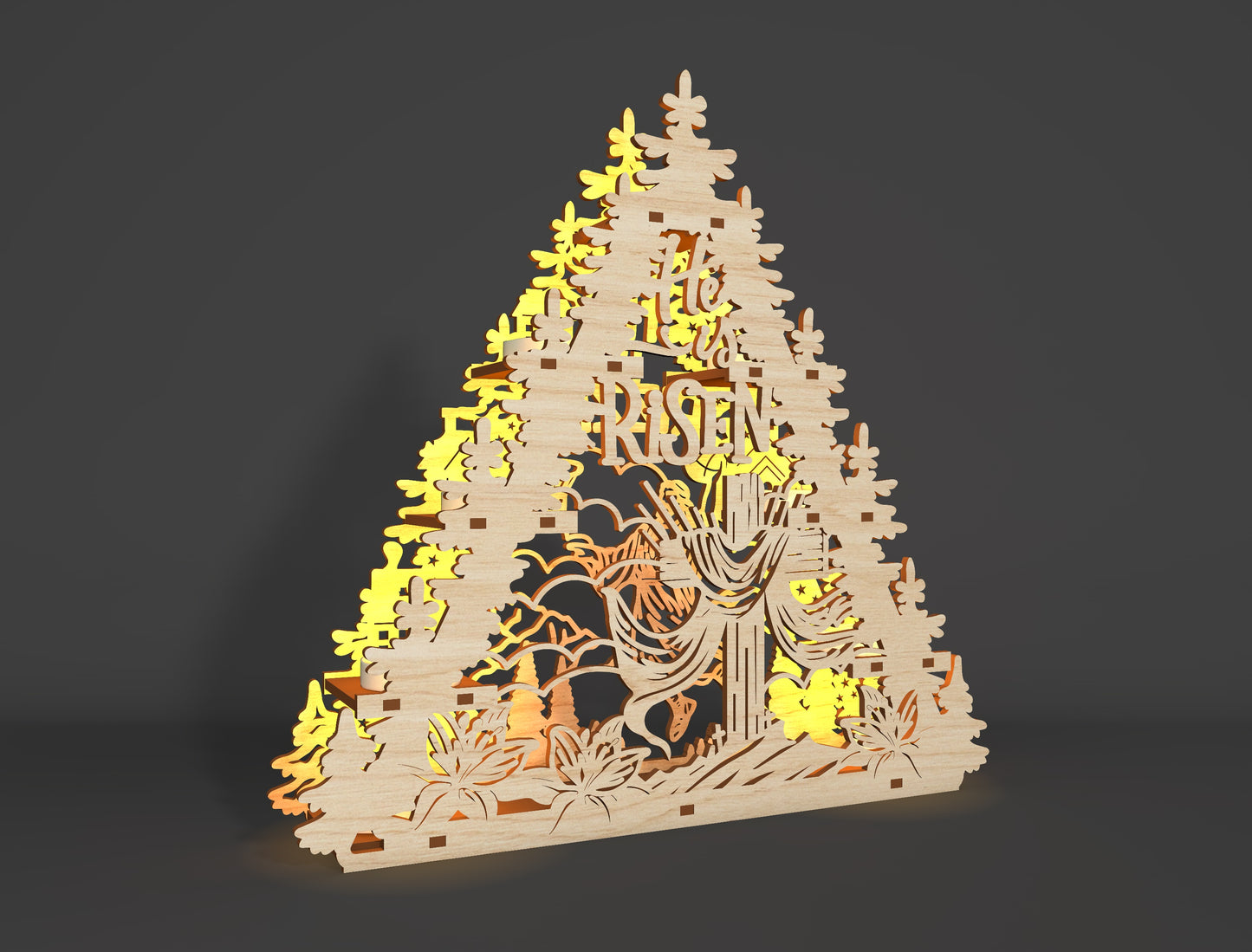 He Is Risen Easter Candle Holder SVG Bundle Christian Tealight for LightBurn