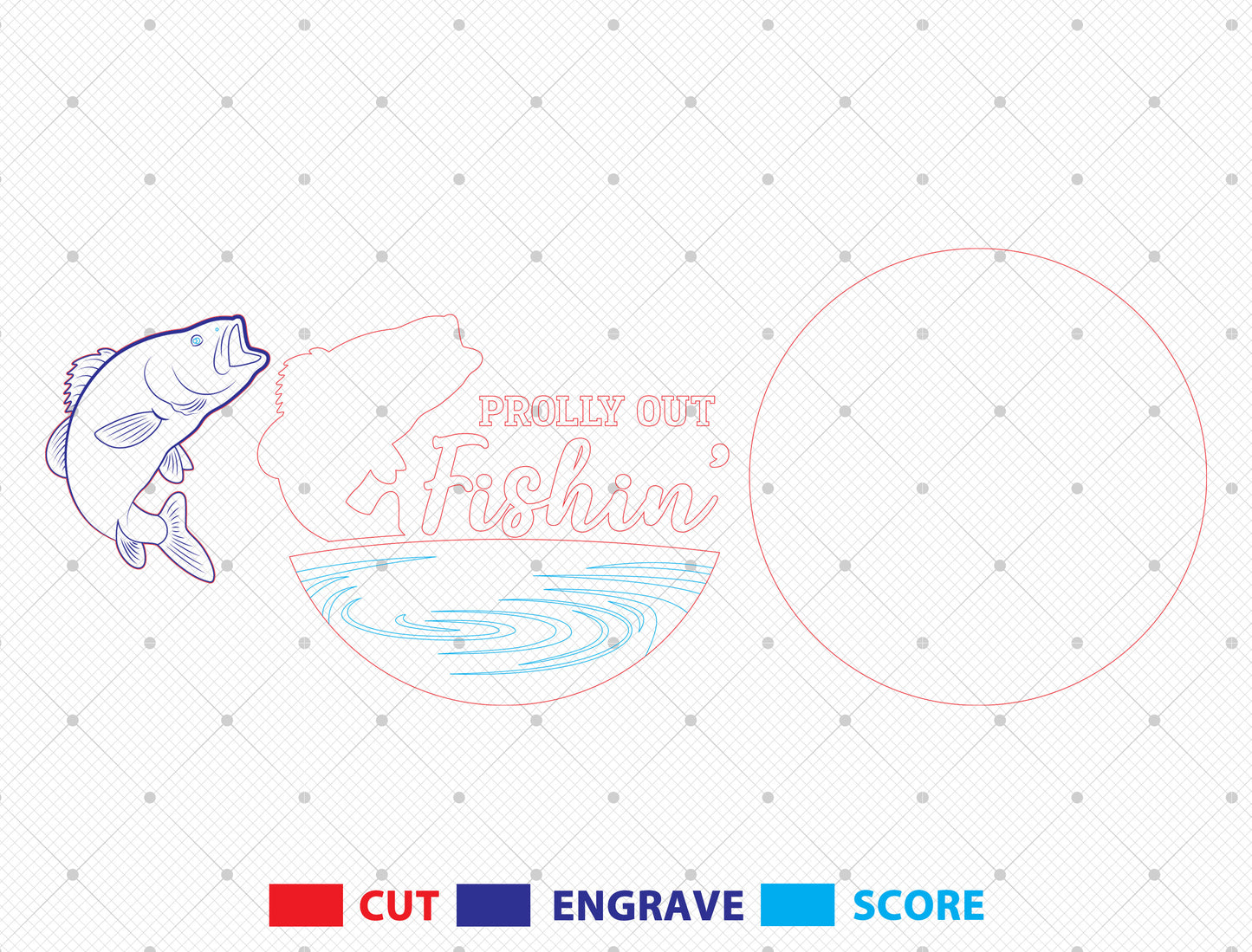 Prolly Out Fishin’ Door Hanger SVG Laser Cut File | Funny Fishing Sign | Rustic Wooden Door Decor | Glowforge, xTool, LightBurn, etc.