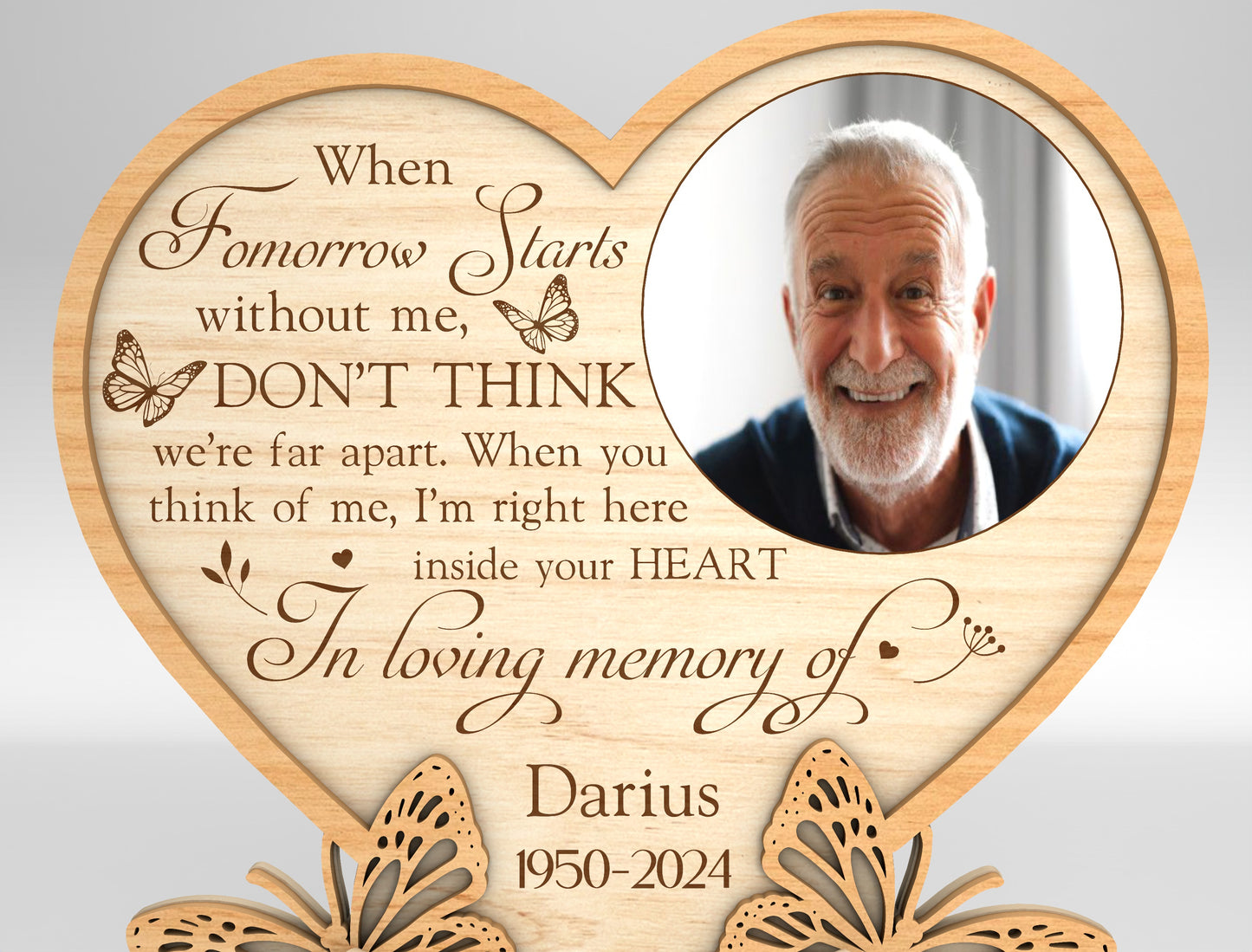 Heart Memorial Tabletop Photo Frame SVG Laser Cut File for LightBurn and xTool