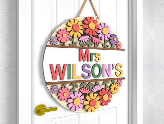 Personalized Retro School Door Hanger SVG Laser Cut File for xTool and Glowforge