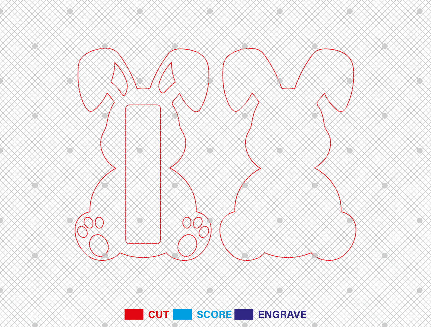Easter Bunny Chocolate Holder SVG Cute Candy 6 Designs for Glowforge and xTool