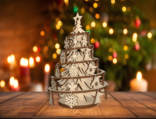 Standing Christmas Tree Laser Cut File | Ready to Cut | Glowforge, xTool, LightBurn, etc.