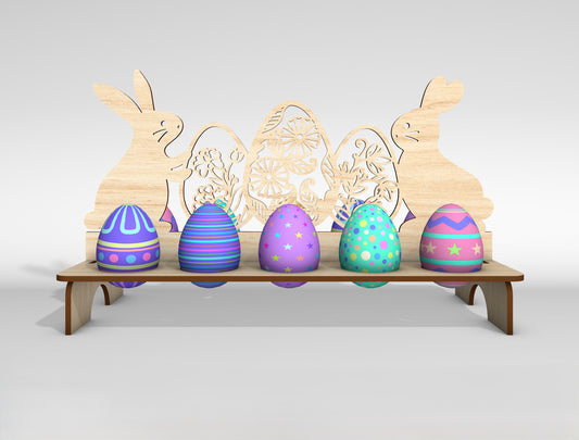 Easter Egg Holder Stand SVG Bunny Chick Display Rack for LightBurn and xTool