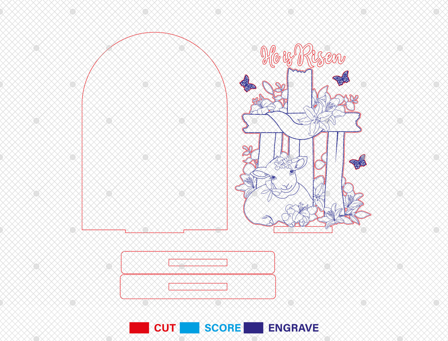 Christian Butterfly Flower Cross Floral Scene SVG for Glowforge and xTool