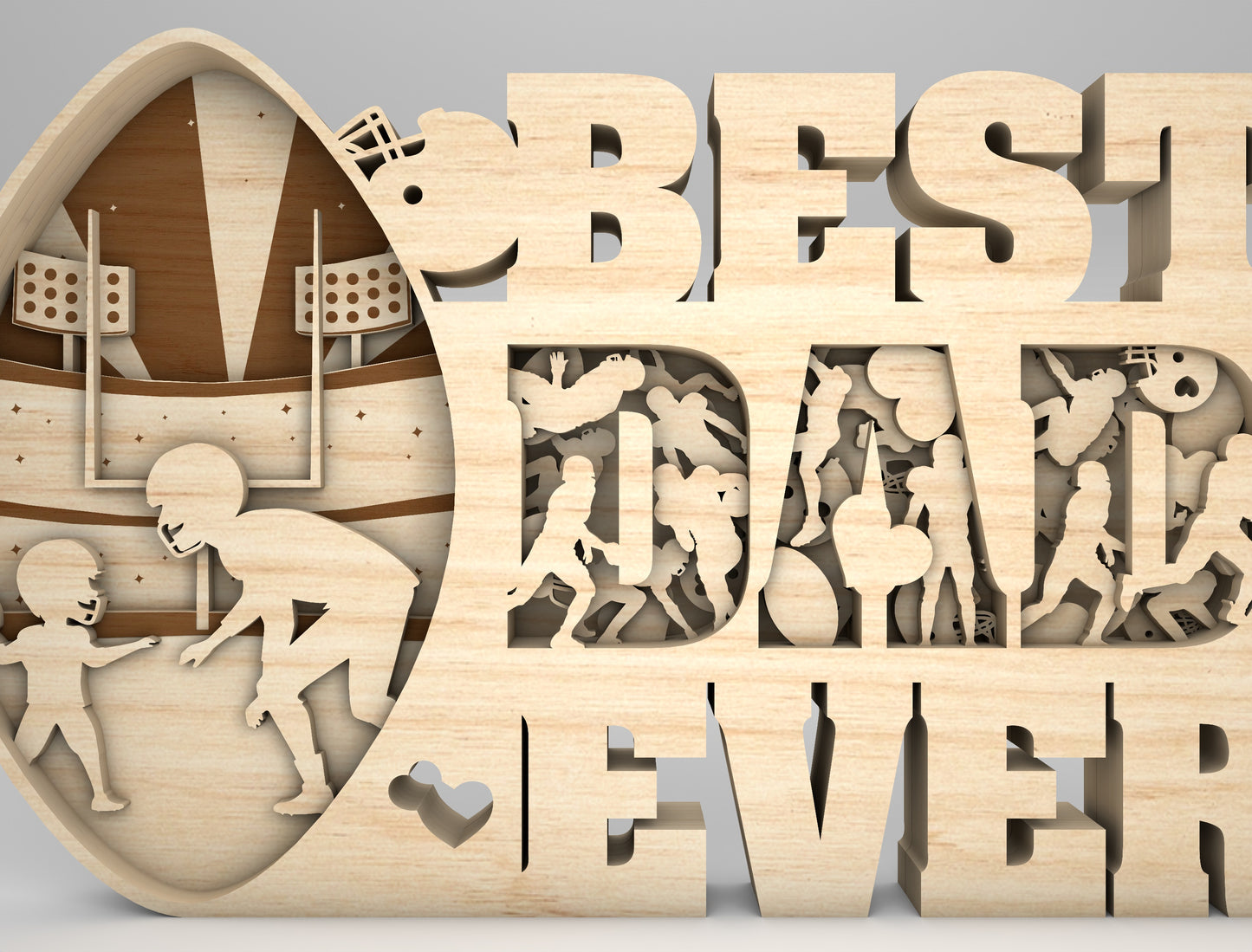 Best Dad Ever Sports Sign SVG Laser Cut File for xTool and Glowforge