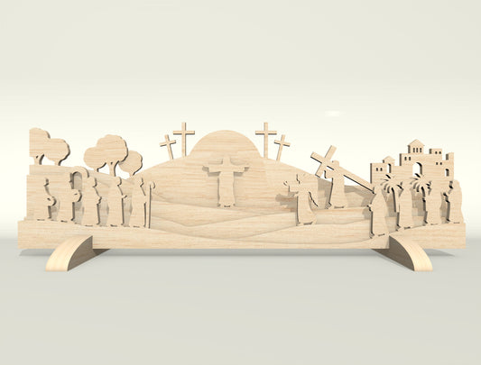Easter Resurrection Scene Multilayer SVG Jesus for Glowforge and xTool