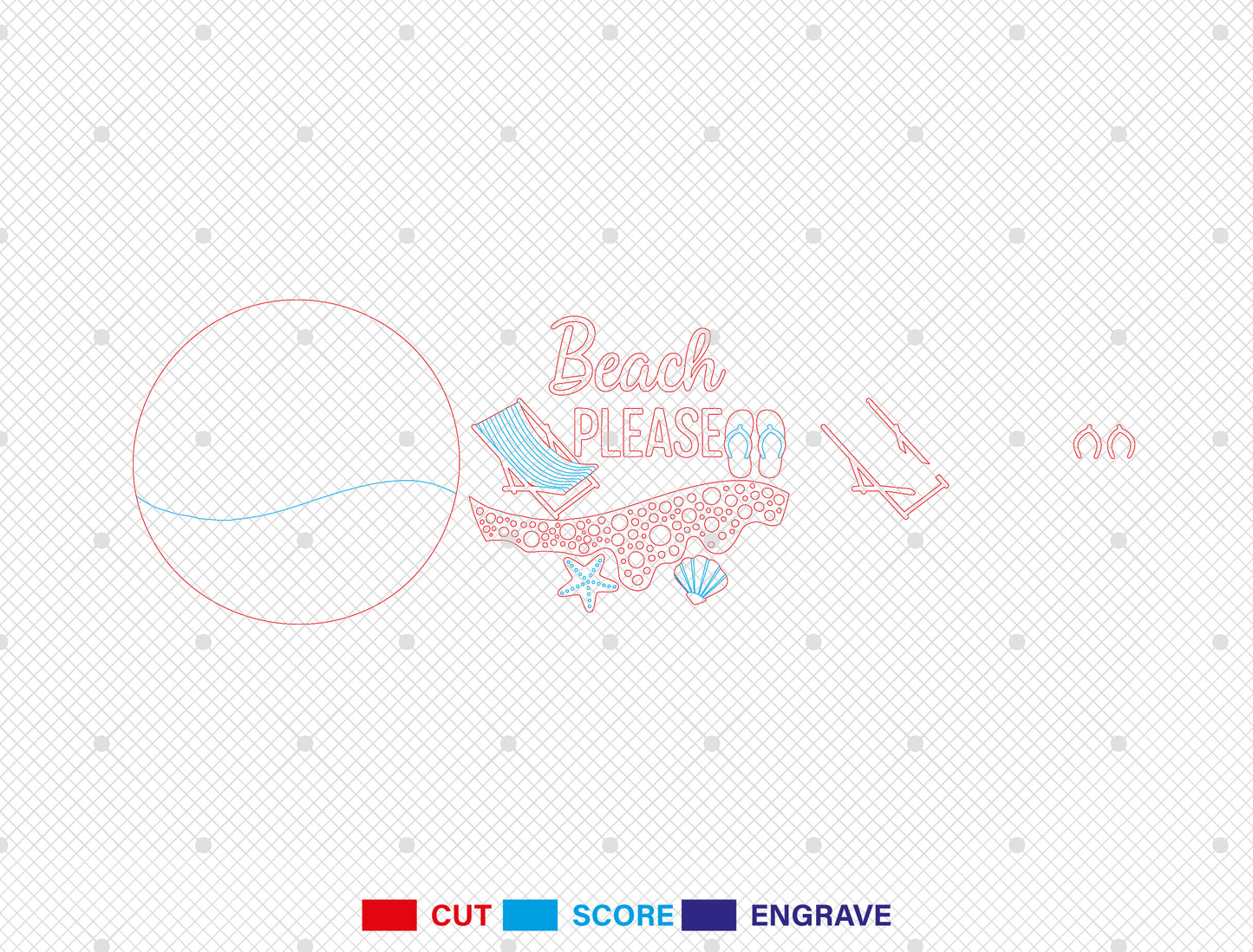 Beach Please Door Hanger SVG for Glowforge