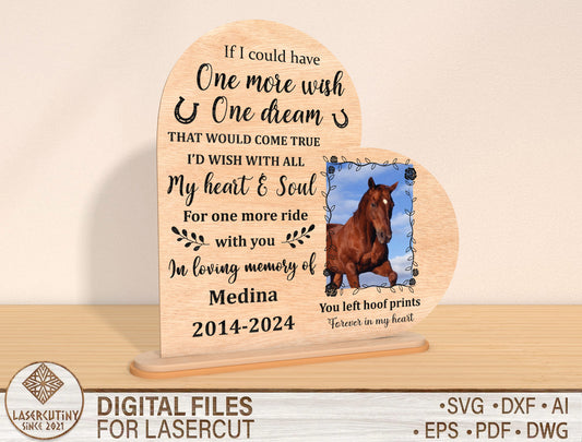 Horse Memorial Photo SVG Bundle Laser Cut File